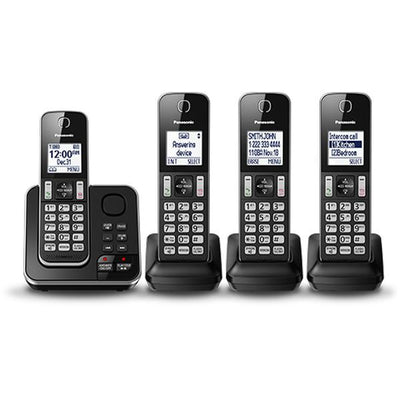 Panasonic Digital Cordless Answering System with 4 Handsets KXTGD394B
