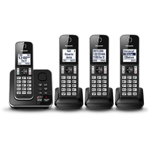 Panasonic Répondeur numérique sans fil avec 4 combinés KX-TGD394B