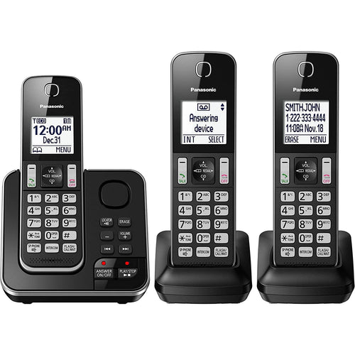 Panasonic Digital Cordless Answering System with 3 Handsets KXTGD393B